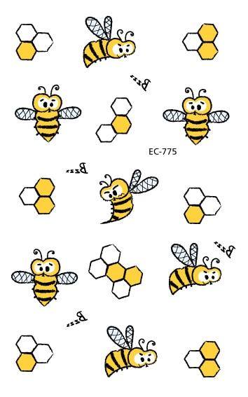 EC771-783 Pink Style Tattoo Sticker Cartoon Children Cute Butterfly Colorful Bees Temporary Tattoo Sticker Body Art Flash Taty
