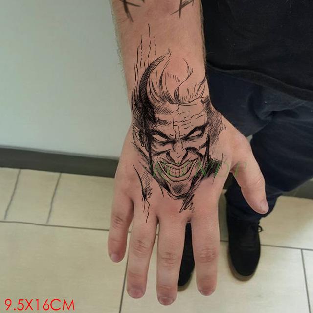 Waterproof Temporary Tattoo Sticker Skull Head Fake Tatto Flash Tatoo back of hand foot tatouage for Girl Men Women
