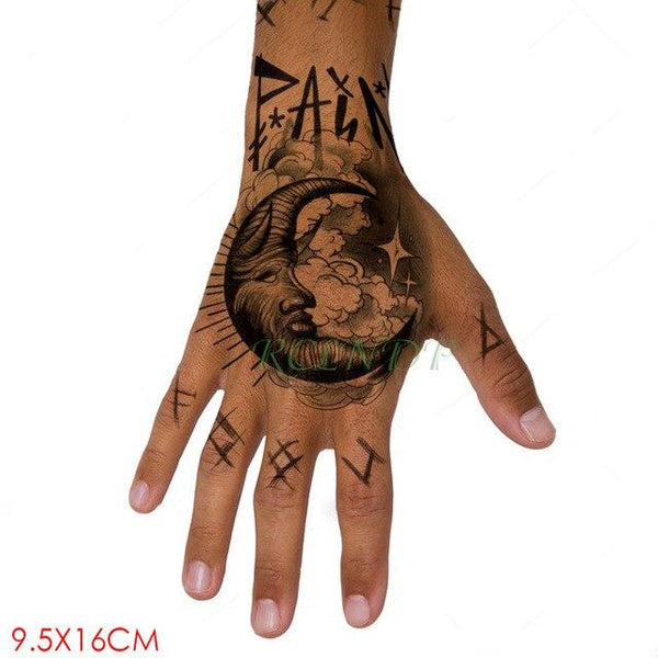 Waterproof Temporary Tattoo Sticker Skull Head Fake Tatto Flash Tatoo back of hand foot tatouage for Girl Men Women