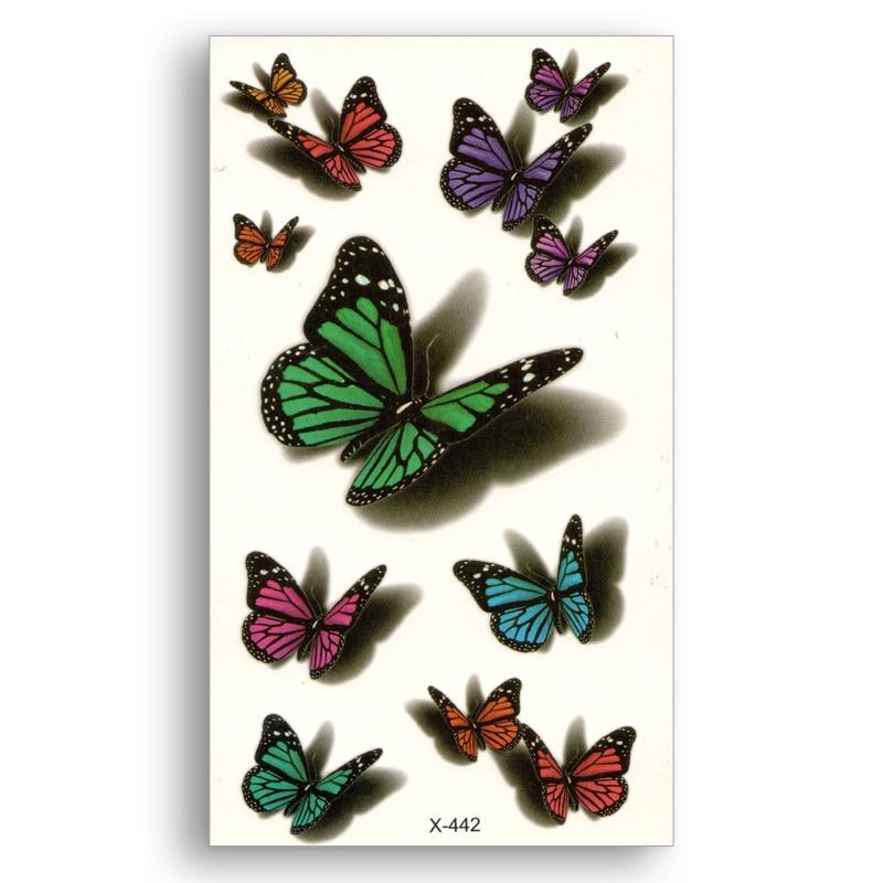 Waterproof Temporary Stickers Water Transfer fake tattoo women Body Art Butterfly 3d charm colour makeup Home Decor Wrist