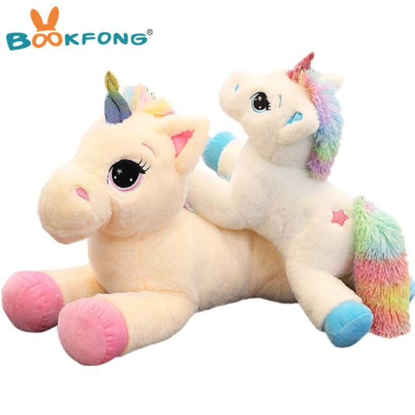 BOOKFONG 40-80cm Unicorn Stuffed Animals Plush toy Unicorn Animal Horse High Quality Cartoon Gift For Children