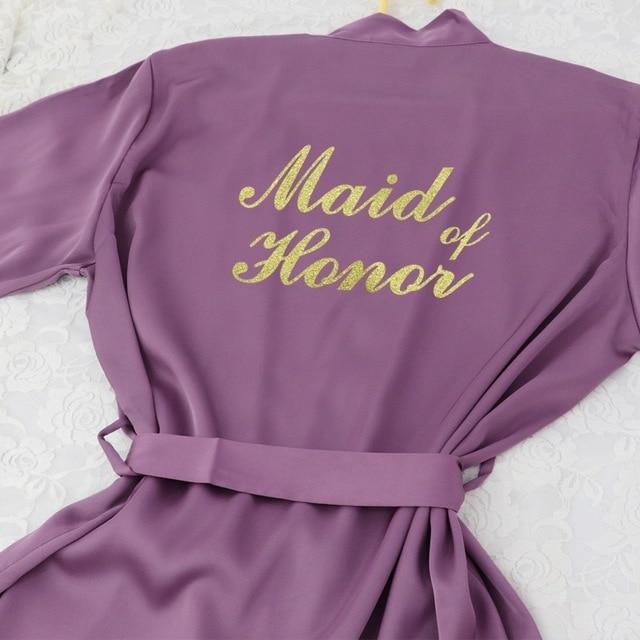 Lace Sleeve Sexy Women Nightwear Peignoir Mariage Wedding Kimono Chiffon Silk Female Bathrobes Bridemaid Robes Personalized Name
