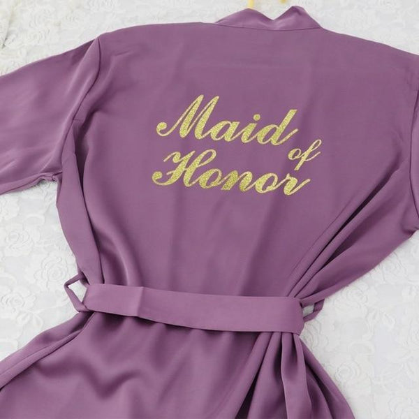 Lace Sleeve Sexy Women Nightwear Peignoir Mariage Wedding Kimono Chiffon Silk Female Bathrobes Bridemaid Robes Personalized Name