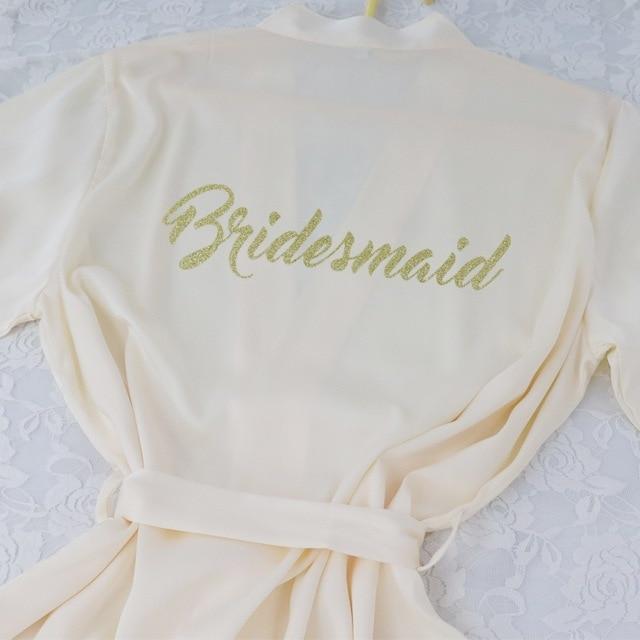 Lace Sleeve Sexy Women Nightwear Peignoir Mariage Wedding Kimono Chiffon Silk Female Bathrobes Bridemaid Robes Personalized Name