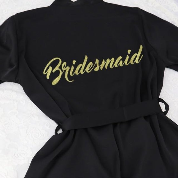 Lace Sleeve Sexy Women Nightwear Peignoir Mariage Wedding Kimono Chiffon Silk Female Bathrobes Bridemaid Robes Personalized Name