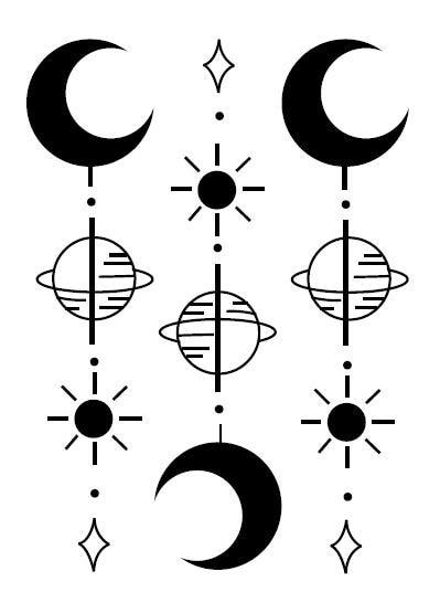 Waterproof Temporary Fake Tattoo Stickers Classic Planet Arrow Geometric Large Design Body Art Make Up Tools