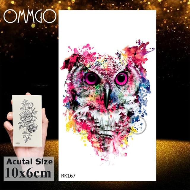 OMMGO Black Wolf Forest Tribal Feather Tattoos Temporary Sticker Tree Fierce Animal Fake Tattoo For Men Body Art Custom Tatoos