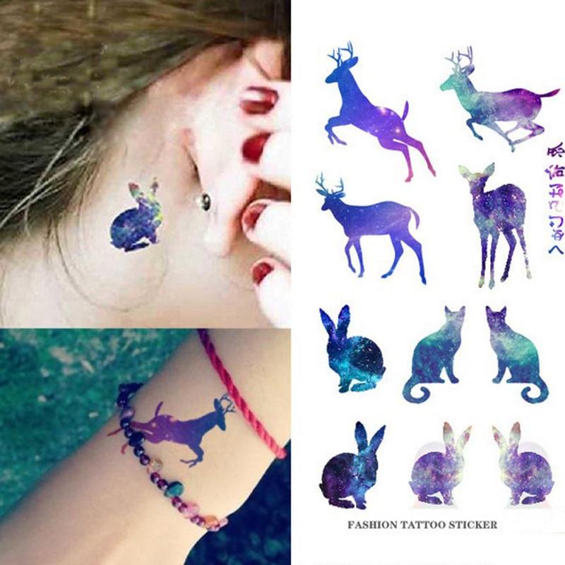 NEW Tattoo Waterproof Fake Tattoos Temporary Tattoo Deer Stickers Tattoos Wrist Water Transfer Sticker Animal Pattern Flash Fake