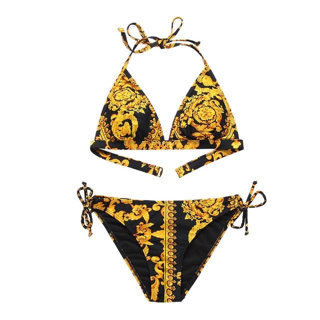 Fashion Luxury Designer Women Beach One Set Bikini Underwear Swimwear Women Swimsuit Sexy Bathing Suits Sexy Two-piece Swimsuits