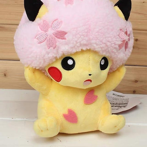 High quality Pikachu Detective Stuffed Toys Japan Anime Game Dolls toys for Boy Cherry blossom head Lady Pikachu Shout Pikachu