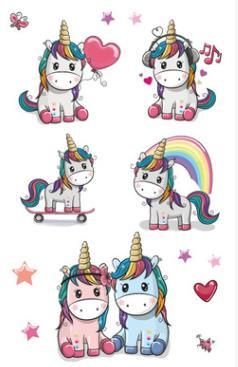 Waterproof Temporary Tattoo Sticker Cute Unicorn Fake Tatoo Tatouage Temporaire Flash Tatto hand foot For Kids Children Girl