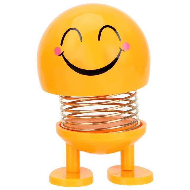Funny Spring Dashboard Toy Car Ornaments Emoji Shaker Shaking Head Doll Auto Decors Interior Accessories