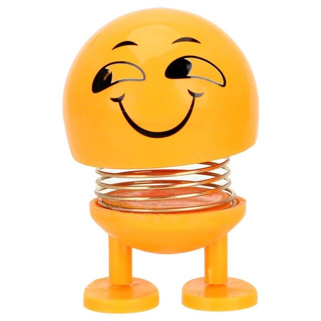 Funny Spring Dashboard Toy Car Ornaments Emoji Shaker Shaking Head Doll Auto Decors Interior Accessories