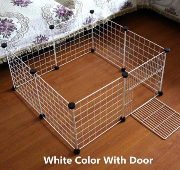 DIY Pet Fences Dog Cage Playpen Iron Net Cat Puppy Kennel House Animal Bird Rabbit Guinea Pig Playing Sleeping Room