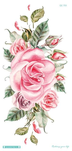 Latest 2019 fashional temporary tattoo designs with peony lotus peach peacock tatoo designs waterproof body art sticker women