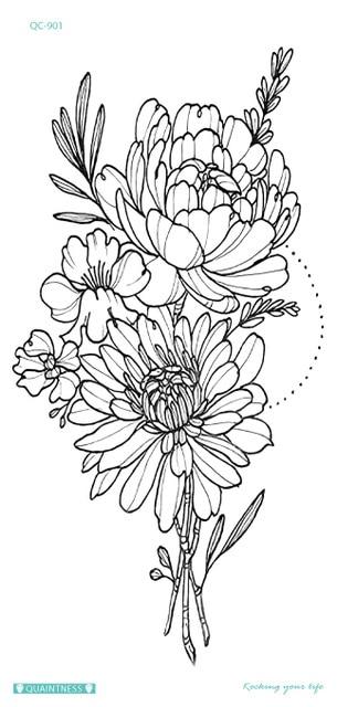 Latest 2019 fashional temporary tattoo designs with peony lotus peach peacock tatoo designs waterproof body art sticker women