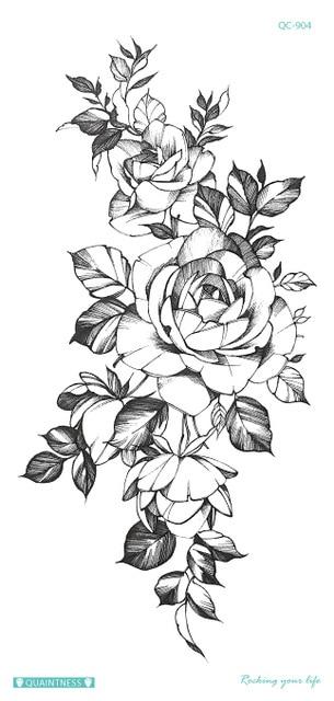 Latest 2019 fashional temporary tattoo designs with peony lotus peach peacock tatoo designs waterproof body art sticker women