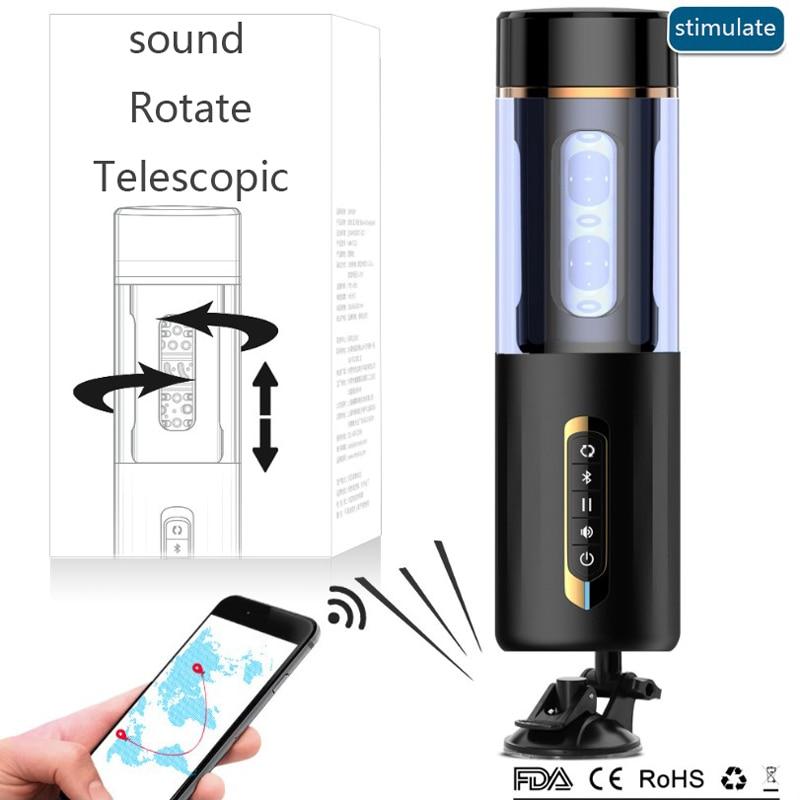 wireless Automatic Rotation and Telescopic Male Masturbator Intelligent Voice Interaction Sex Machine Adult Sex Toys for Men