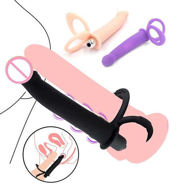 Double Penetration G-Spot Vibrator Sex Toys For Women Men Penis Strapon Dildo Strap On Anal Butt Plug Adult Erotic Toys Sex Shop