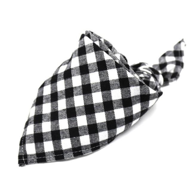 Pet Dog Cat Neck Scarf Adjustable Dog Bandana Tie Bowtie Cotton Plaid Cleaning Towel For Dog Cat Cats Grooming Accessories