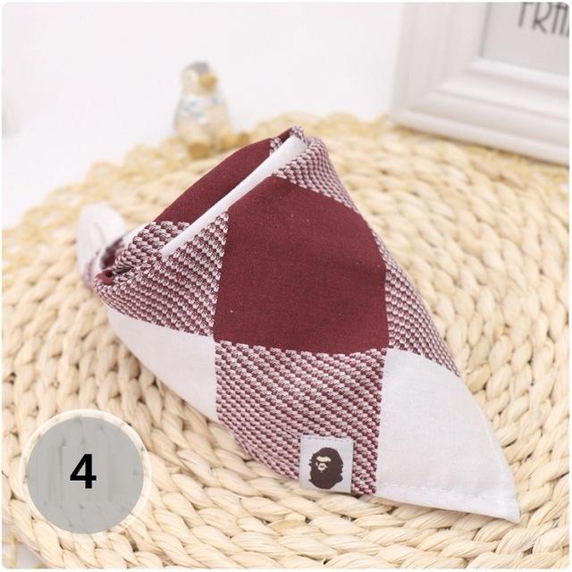 Dog Bandanas Dog Accessories Cotton Plaid Washable Pet Bandanas Scarf Bow ties Collar Cat Samll Middle Large Dog Accessories
