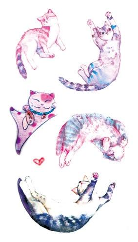 Water Transfer Tattoo cute cartoon dinosaur egg cat bird tattoo Waterproof Temporary fake Tattoo for man woman kid 10.5*6cm