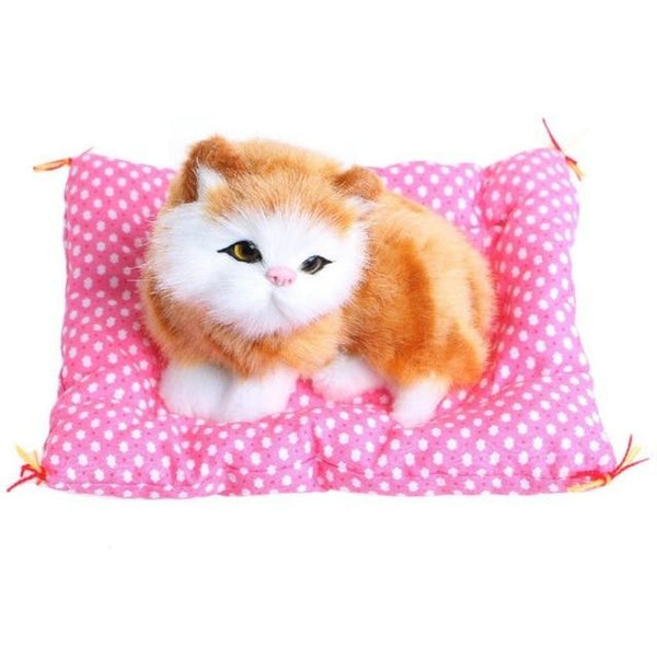 1 pcs Cute Cartoon Cats Car Ornaments Cute Simulation Sleeping Cats Decoration Automobiles Lovely Plush Kittens Car Styling