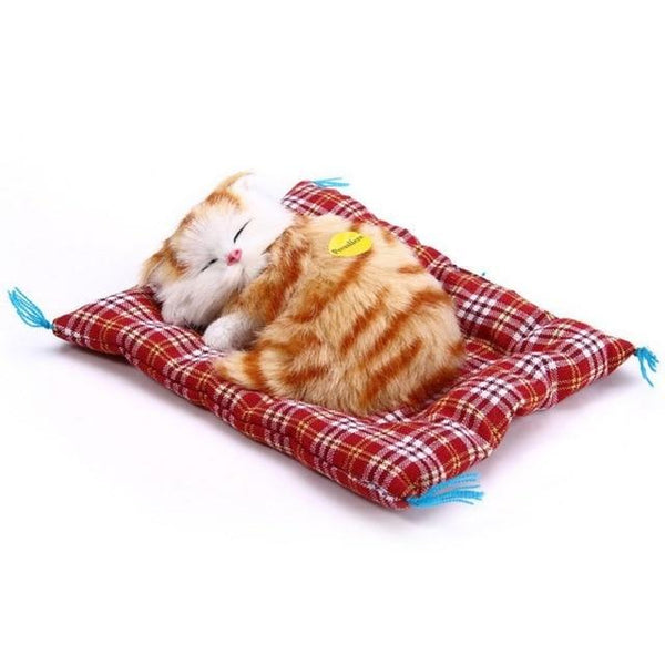 1 pcs Cute Cartoon Cats Car Ornaments Cute Simulation Sleeping Cats Decoration Automobiles Lovely Plush Kittens Car Styling