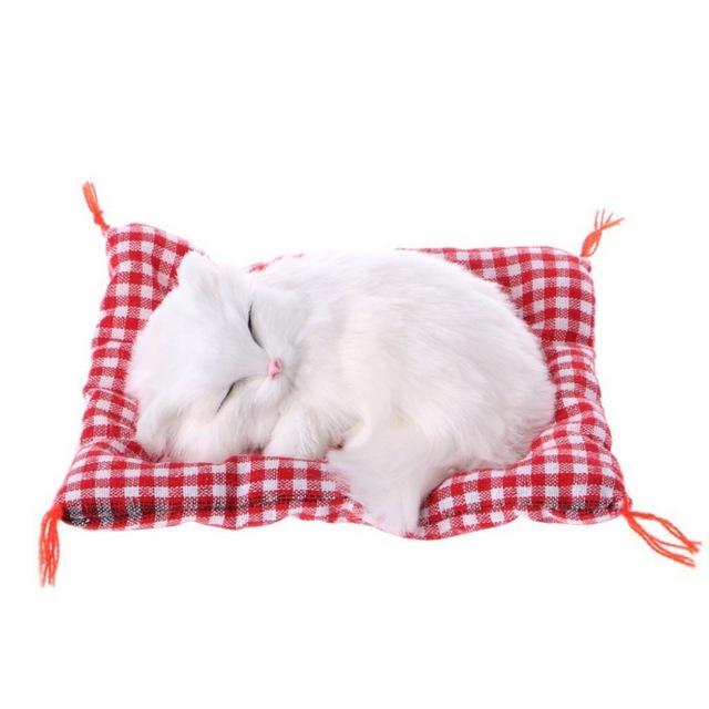 1 pcs Cute Cartoon Cats Car Ornaments Cute Simulation Sleeping Cats Decoration Automobiles Lovely Plush Kittens Car Styling