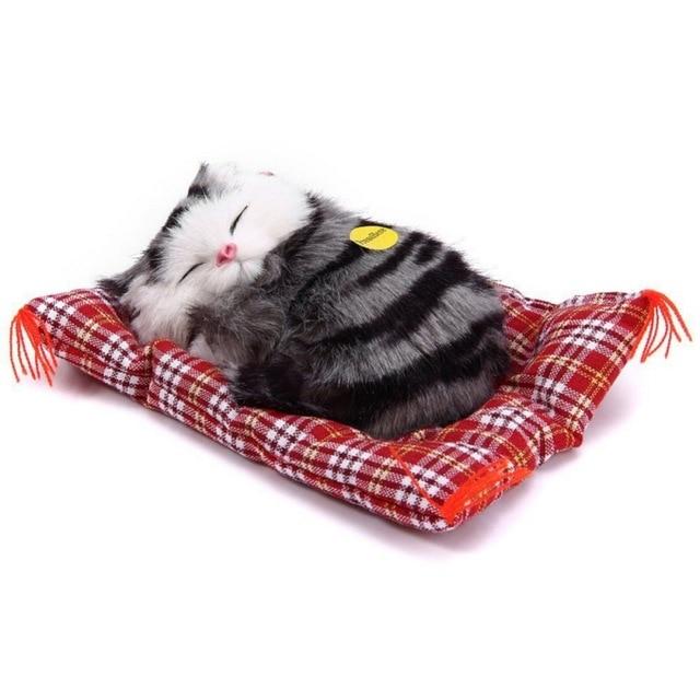 1 pcs Cute Cartoon Cats Car Ornaments Cute Simulation Sleeping Cats Decoration Automobiles Lovely Plush Kittens Car Styling