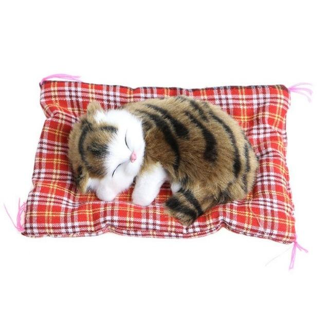 1 pcs Cute Cartoon Cats Car Ornaments Cute Simulation Sleeping Cats Decoration Automobiles Lovely Plush Kittens Car Styling