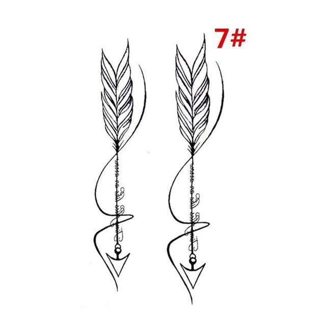 Sale New Sweet Blue Feather Flower Arm Back Temporary Stickers Female Men Couple Disposable Tattoo Stickers Fashion Body Art