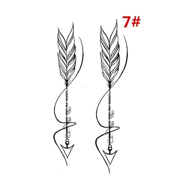 Sale New Sweet Blue Feather Flower Arm Back Temporary Stickers Female Men Couple Disposable Tattoo Stickers Fashion Body Art