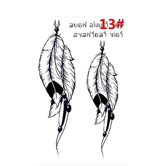 Sale New Sweet Blue Feather Flower Arm Back Temporary Stickers Female Men Couple Disposable Tattoo Stickers Fashion Body Art