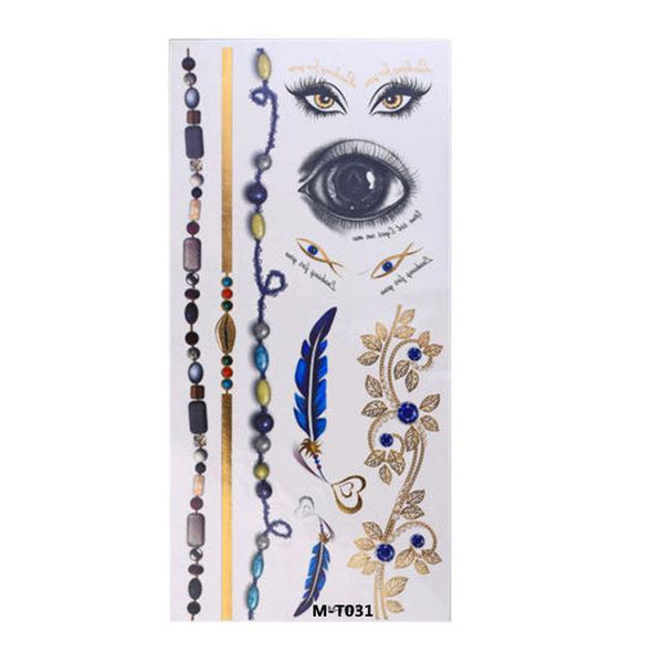 Sale New Sweet Blue Feather Flower Arm Back Temporary Stickers Female Men Couple Disposable Tattoo Stickers Fashion Body Art