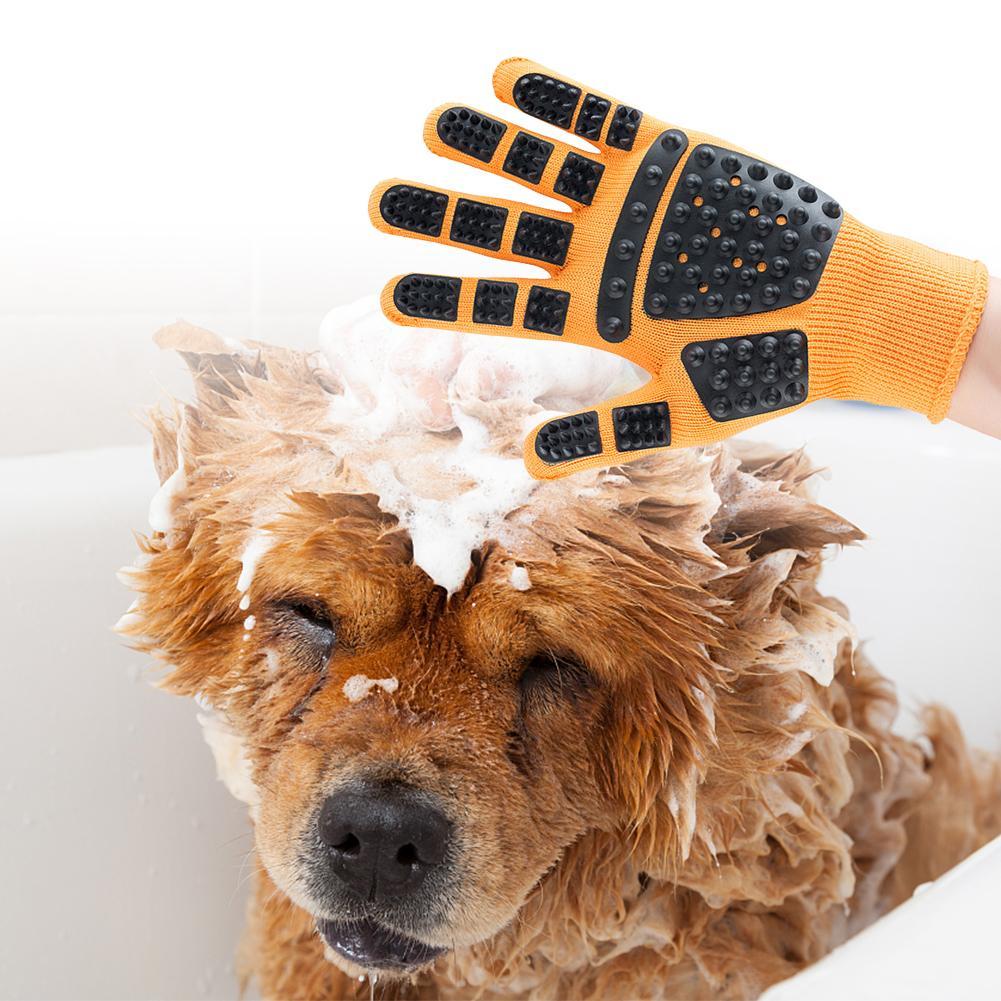 Pet Grooming Gloves Bath Massage Thickened Scratch Resistant Cats Dogs Floating Hair Removing Gloves Pet Shop Dog