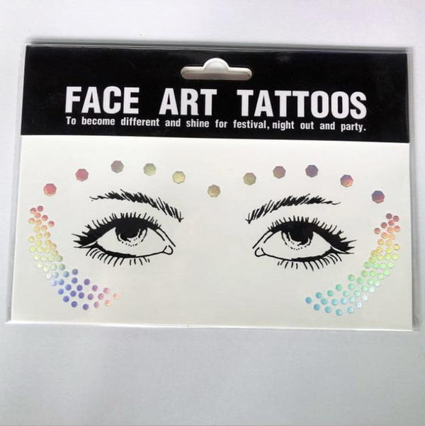 1pack Gold Face Tattoo Flash tattoo Fashion Waterproof Blocked Freckles Make Up Body Art Stickers eye decals Bride tribe party