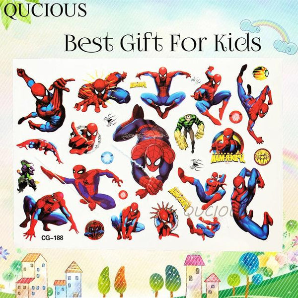 Cartoon Water Transfermation Temporary Children Tattoo Paper For Boy Kids Ninja Turtle Avengers Tatoo Flash Fake Tattoo Stickers