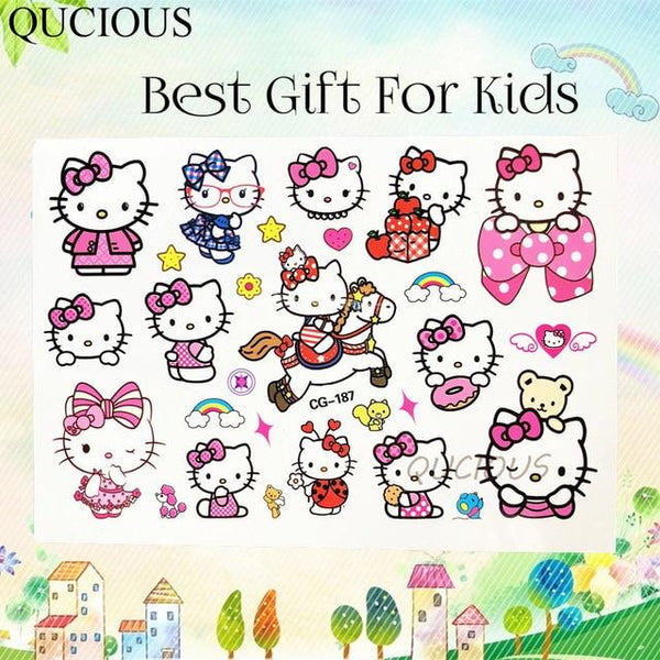 Waterproof Cartoon Temporary Tattoo For Girl Sofia Princess Body Art Tatoo Sticker Baby Kids Barbie Hello Kitty DIY Fake Tattoos