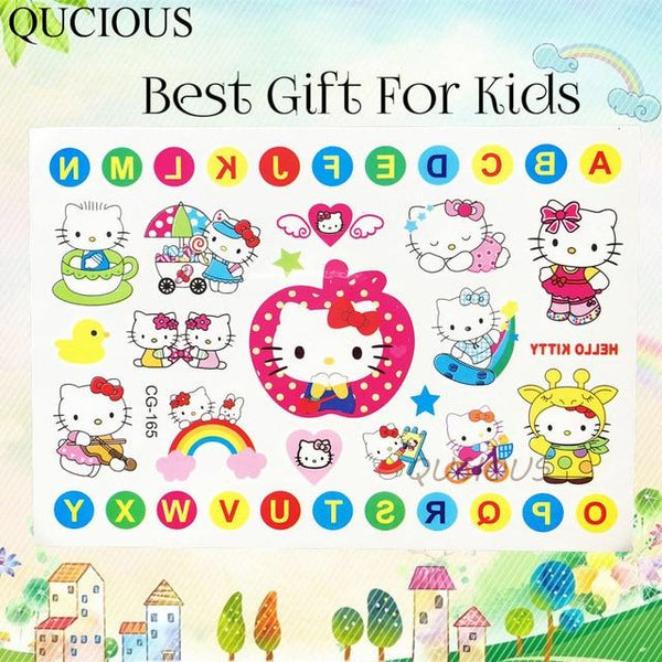 Waterproof Cartoon Temporary Tattoo For Girl Sofia Princess Body Art Tatoo Sticker Baby Kids Barbie Hello Kitty DIY Fake Tattoos