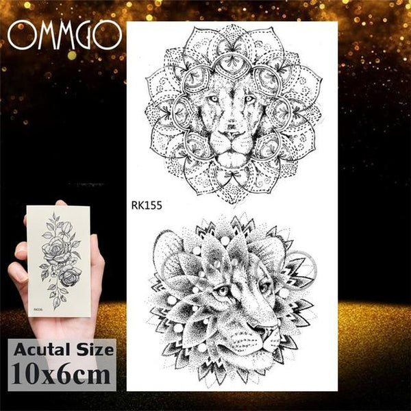 OMMGO Bulb Glass Mountain Pine Tree Temporary Tattoos Sticker Triangle Wave Custom Tattoo Body Art Arm Black Small Fake Tatoos