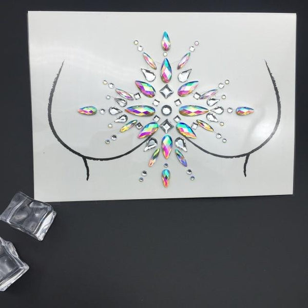 Temporary Rhinestone Glitter Tattoo Stickers Face Jewels Gems Festival Party Makeup Body Jewels Flash Fake Temporary Tattoos
