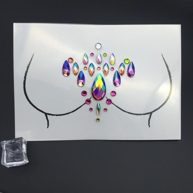 Temporary Rhinestone Glitter Tattoo Stickers Face Jewels Gems Festival Party Makeup Body Jewels Flash Fake Temporary Tattoos