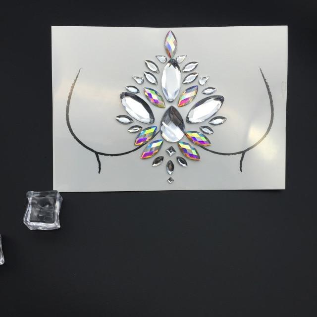 Temporary Rhinestone Glitter Tattoo Stickers Face Jewels Gems Festival Party Makeup Body Jewels Flash Fake Temporary Tattoos