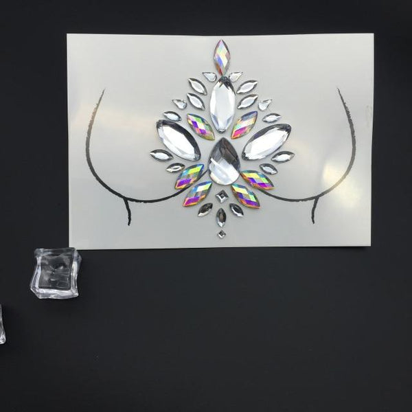 Temporary Rhinestone Glitter Tattoo Stickers Face Jewels Gems Festival Party Makeup Body Jewels Flash Fake Temporary Tattoos