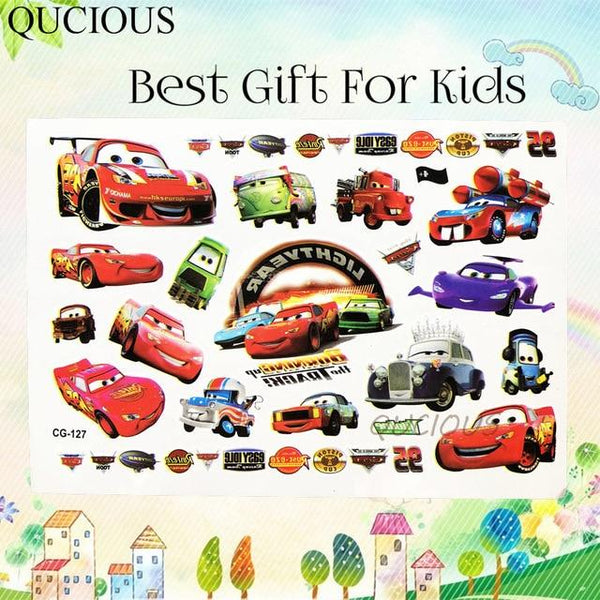 QUCIOUS Disposable Cartoon Super Wings Tattoos Temporary For Boys Kids Body Art Tatoo Sticker Flash Racing Cars DIY Tattoo Plane