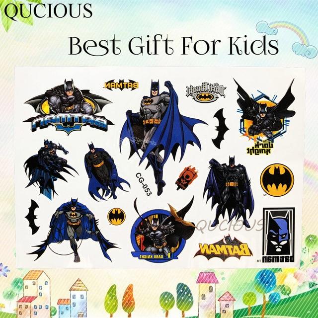 Flash Cartoon Hero Temporary Tattoos Paper For Kids Boys Avengers Hulk Tatoos Fake Mask Superman 3D Tattoo Sticker Children Gift