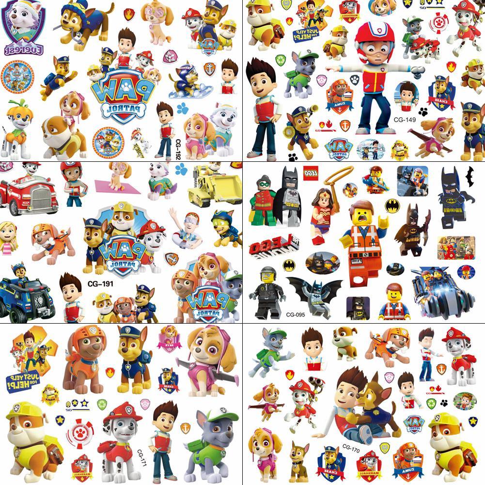 Cartoon Dog Police Team Temporary Tattoo For Boys Children Hero Tatoo Paper Paste Waterproof Flash Fake Tattoo Sticker Kids Gift