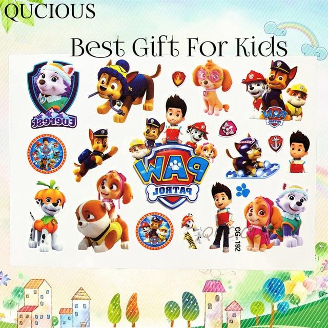 Cartoon Dog Police Team Temporary Tattoo For Boys Children Hero Tatoo Paper Paste Waterproof Flash Fake Tattoo Sticker Kids Gift
