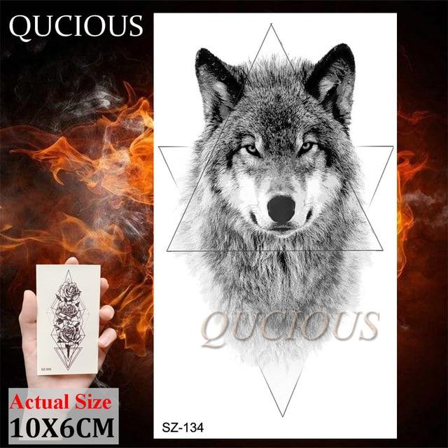 DIY Forest Design Waterproof Fake Temporary Tattoo of Wolf Sexy Women Body Art Arm Tattoos Paper For Men Boys Girls Tatoo Cover